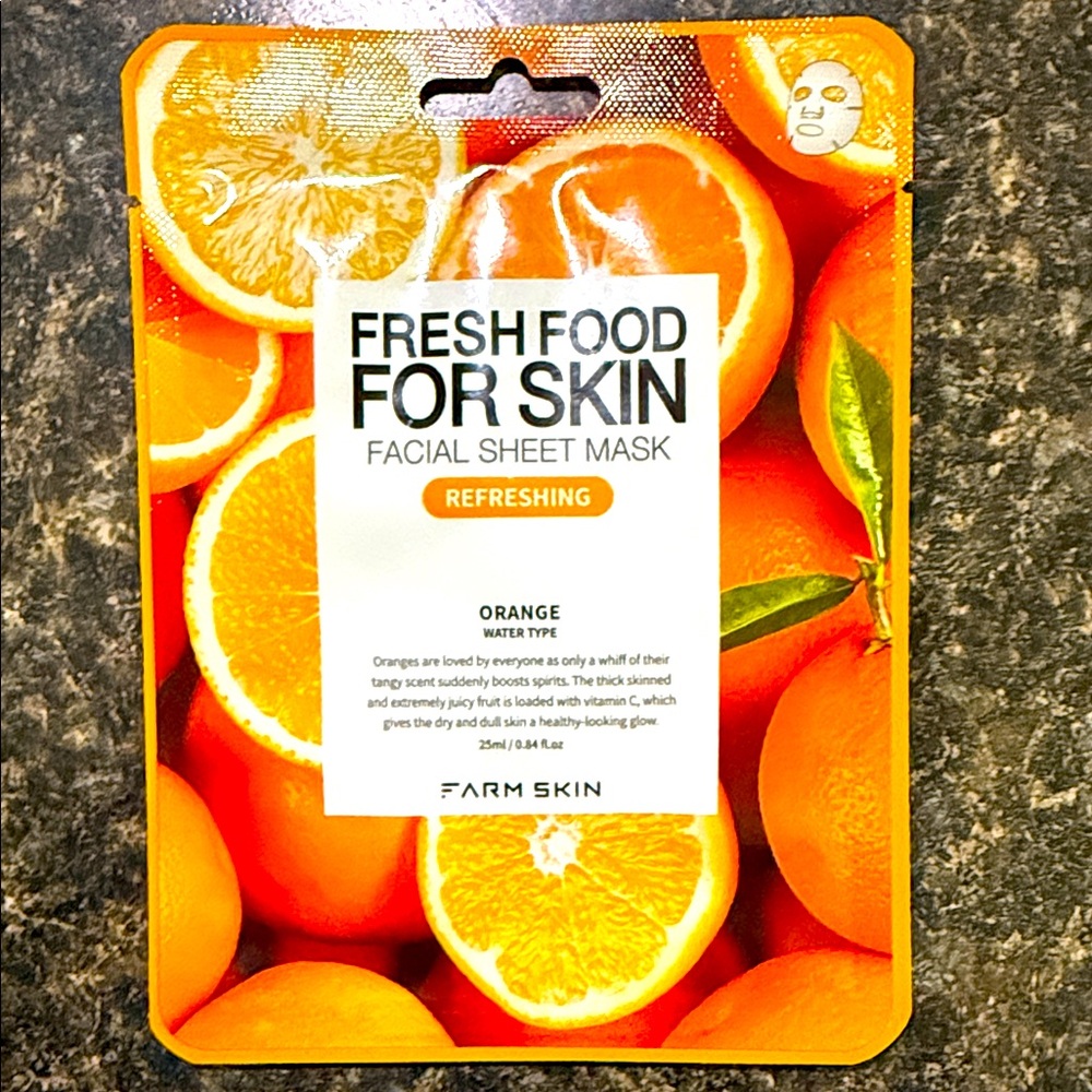 Korean Beauty FARM SKIN Refreshing Facial Sheet Mask ORANGE
